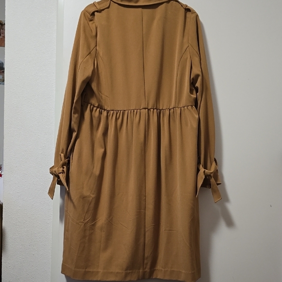 LC Lauren Conrad Tan Pleated Tie Front Sundress - Picture 3 of 11